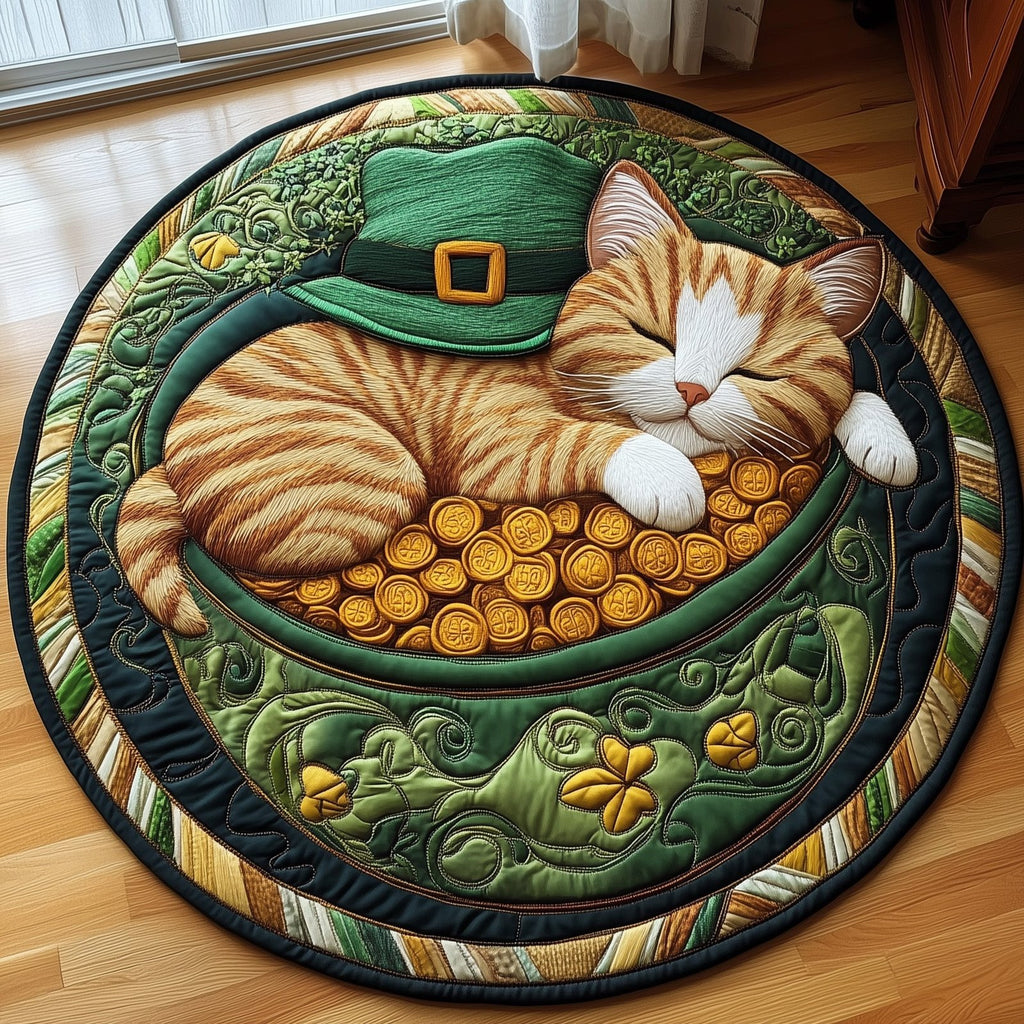 Irish Cat Round Mat Rug - Cute Pet Design | Animal Printed Home Decor