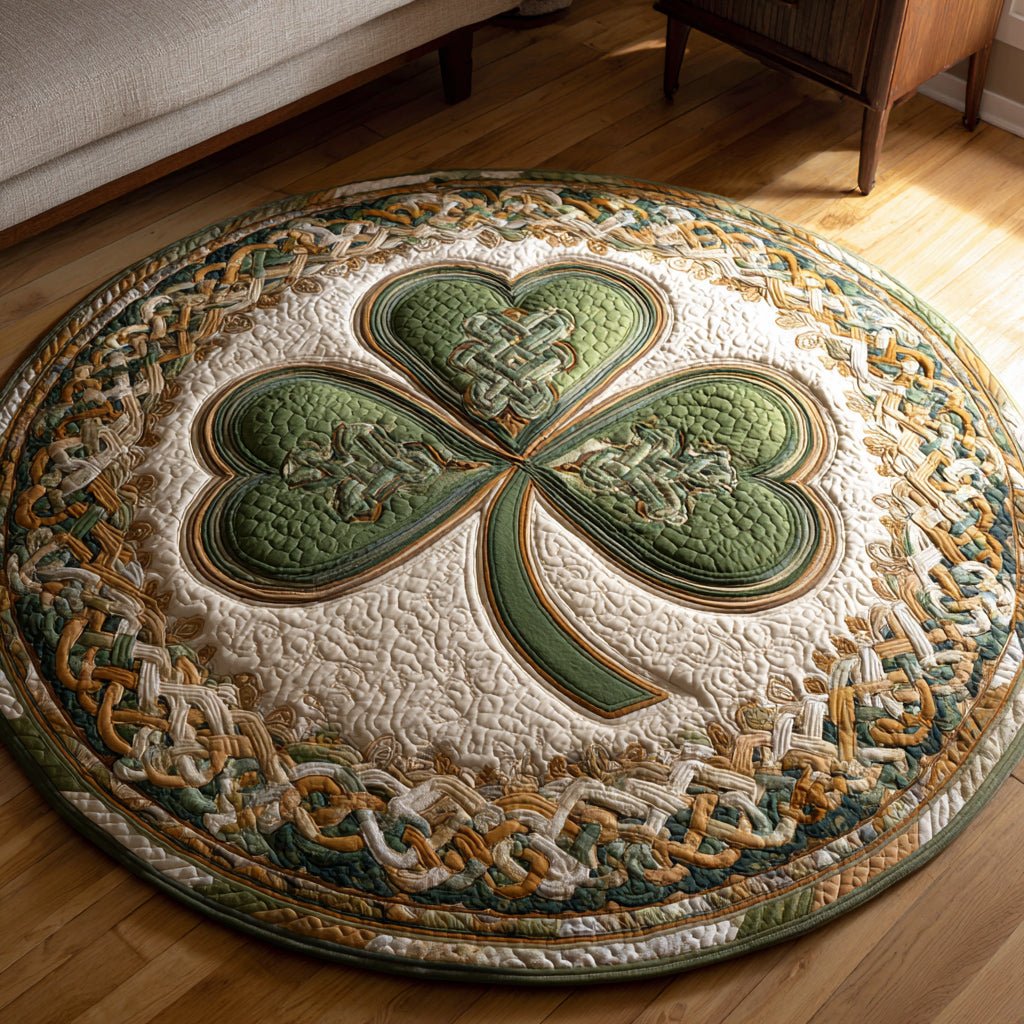 Irish Heritage Crest Round Mat Rug - washable non-slip printed rug
