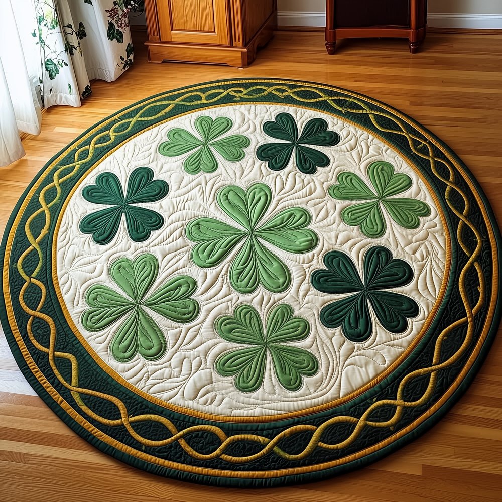 Irish Shamrock Round Mat Rug - Nature Design | Serene Home Decor