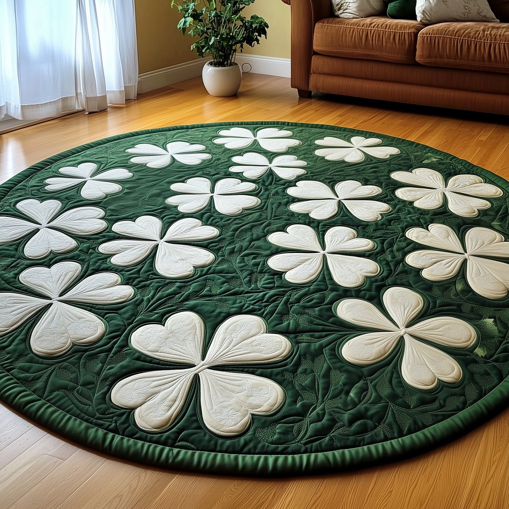 Irish Shamrock Round Mat Rug - Nature Design | Serene Home Decor
