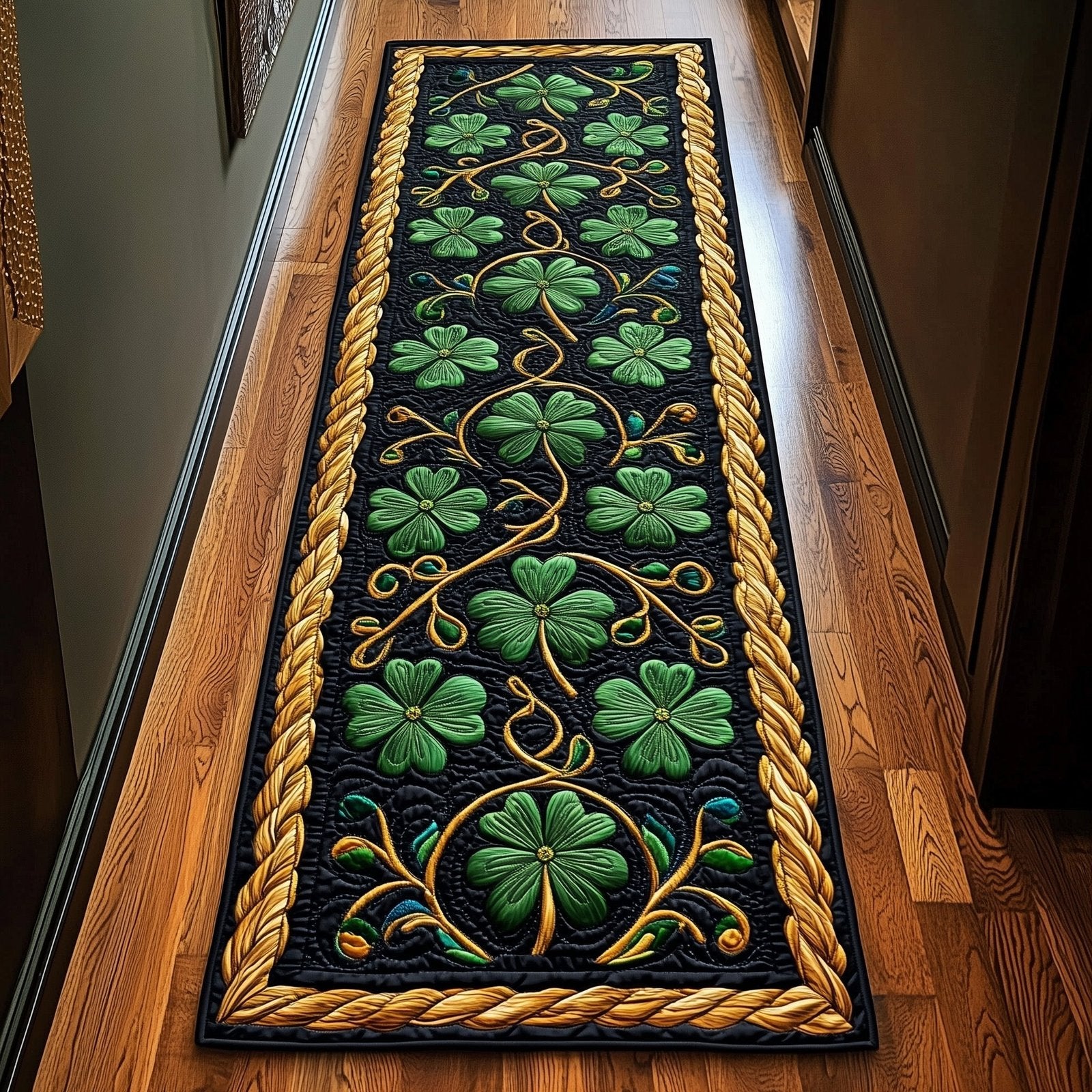 Irish Shamrock Runner Rug - Nature Design | Serene Runner Rug