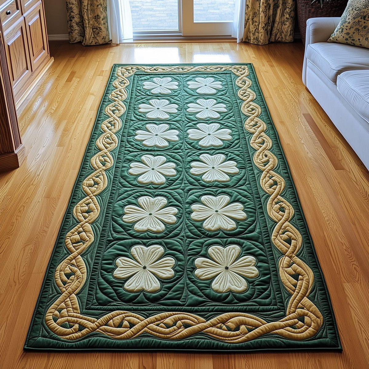 Irish Shamrock Runner Rug - Nature Design | Serene Runner Rug