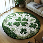 Irish Whisper Round Mat Rug - washable non-slip printed rug