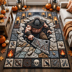 Iron Executioner area rug in a living room