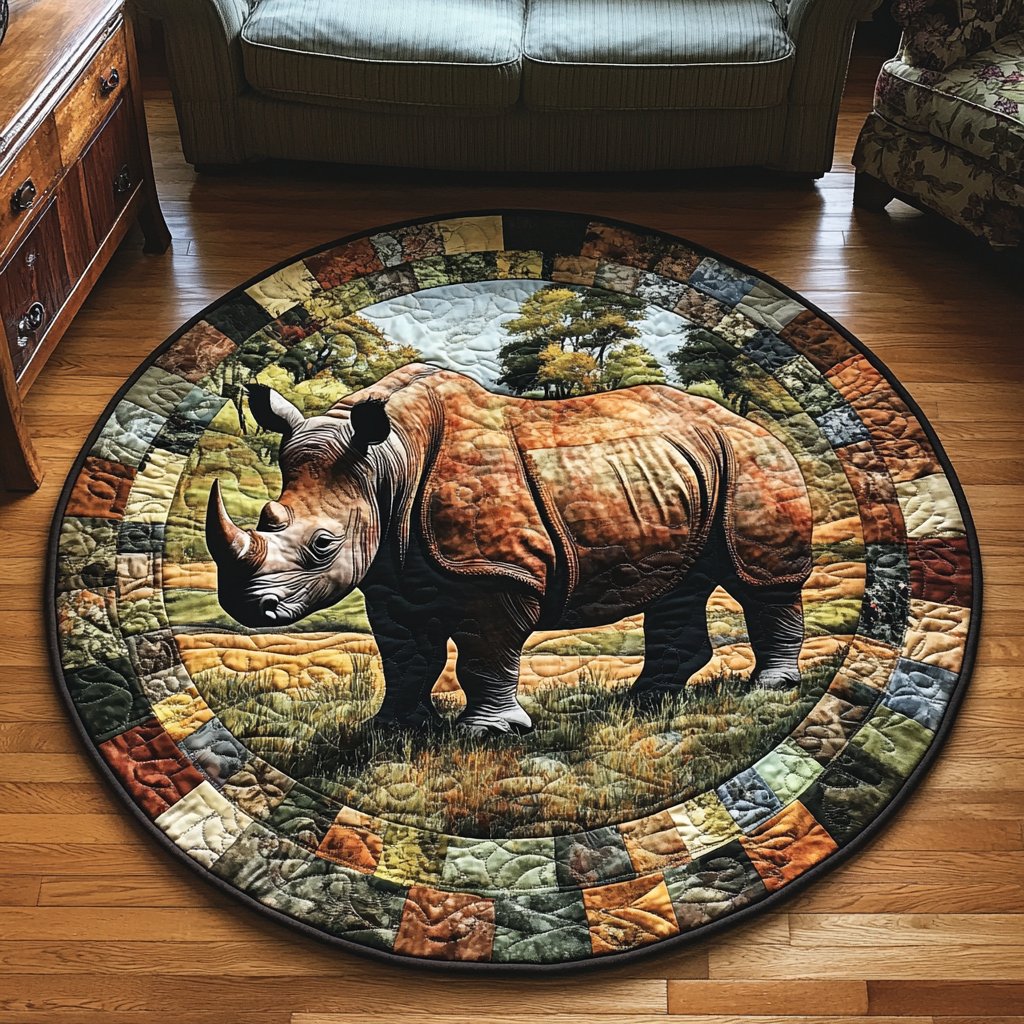 Iron Horn Round Mat Rug - washable non-slip printed rug