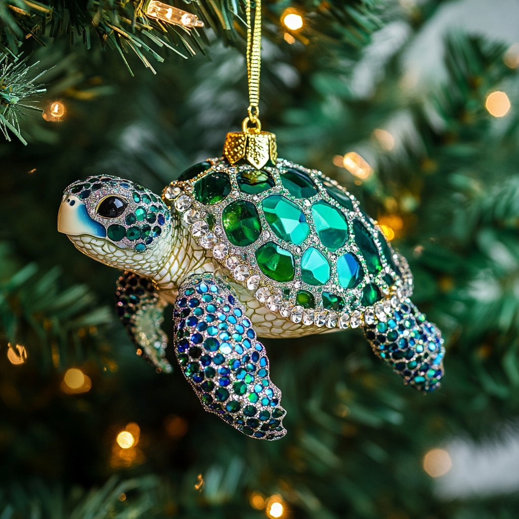 Island Christmas Turtle Christmas Ornament