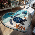 Island Calm Custom Shape Area Rug - Nature Design | Die-Cut Non-Slip Rug - washable non-slip printed rug