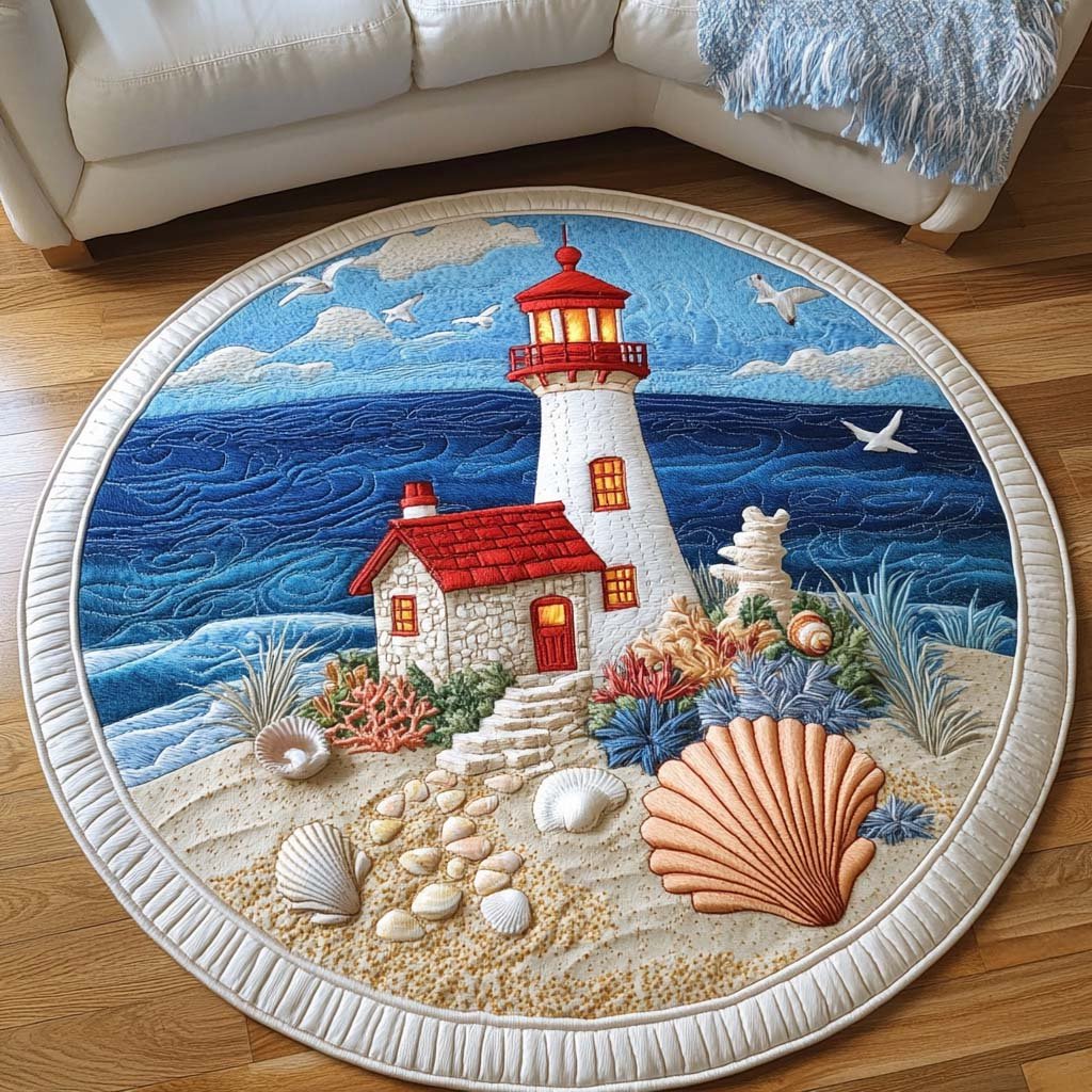 Island Guardian Round Mat Rug - washable non-slip printed rug