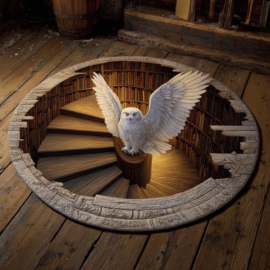 Ivory Oracle Round Mat Rug - washable non-slip printed rug