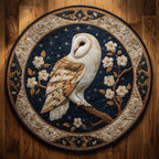 Ivory Perch Round Mat Rug - washable non-slip printed rug