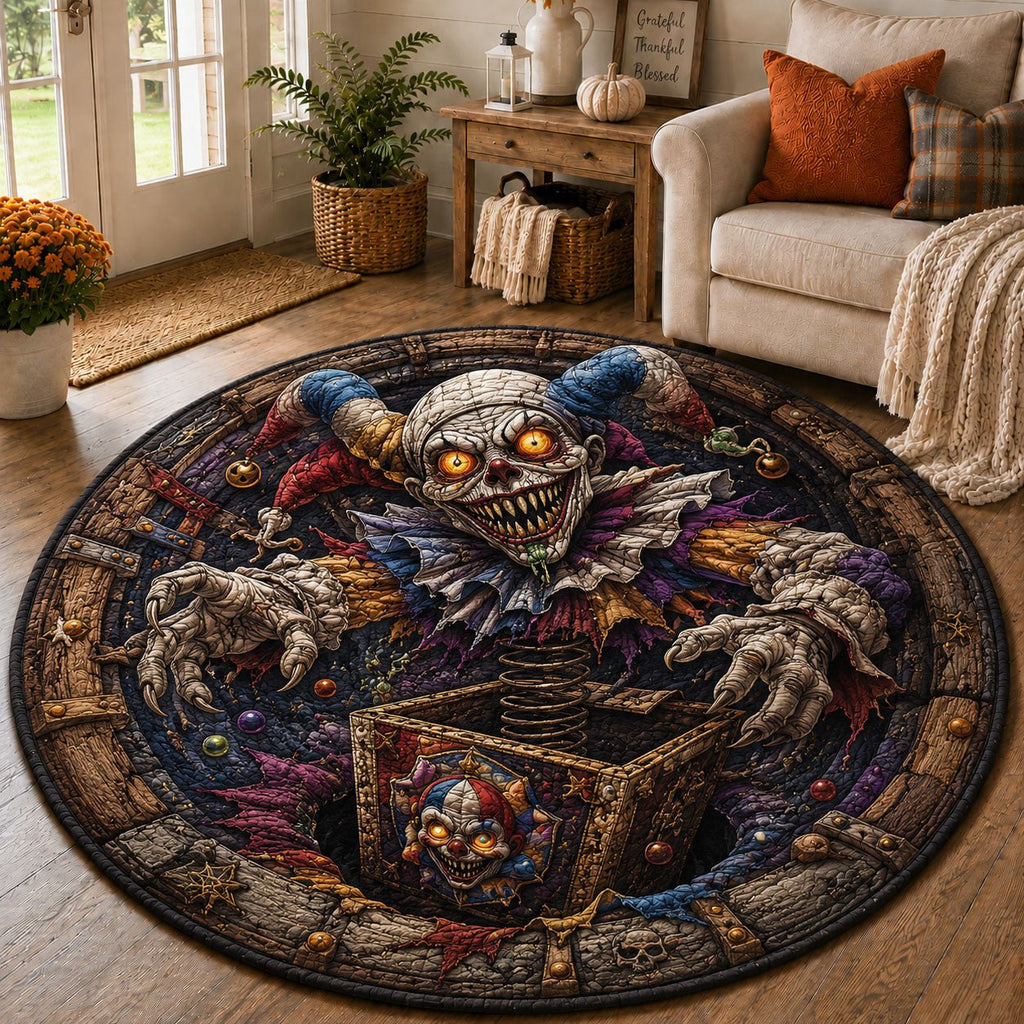 Jack In The Box Jester Round Mat Rug - Nature Design | Serene Home Decor