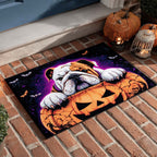 Jack Lantern Bulldog Doormat - Cute Animal Design | Printed Welcome Doormat