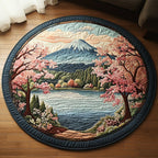 Japan Calling Round Mat Rug - washable non-slip printed rug