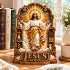 Jesus Heavenly Grace wooden block, laser-cut 3-layer wood