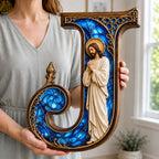 Jesus Prayer Faith wooden block, laser-cut 3-layer wood