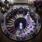 Jeweled Haunted Staircase Round Mat Rug - Nature Design | Serene Home Decor - washable non-slip printed rug