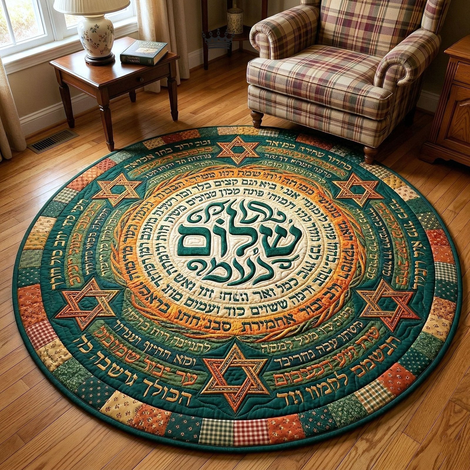 Jewish Heritage Round Mat Rug - Nature Design | Serene Home Decor