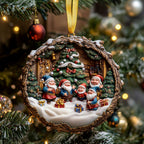Frosty Birds Delight Christmas Ornament