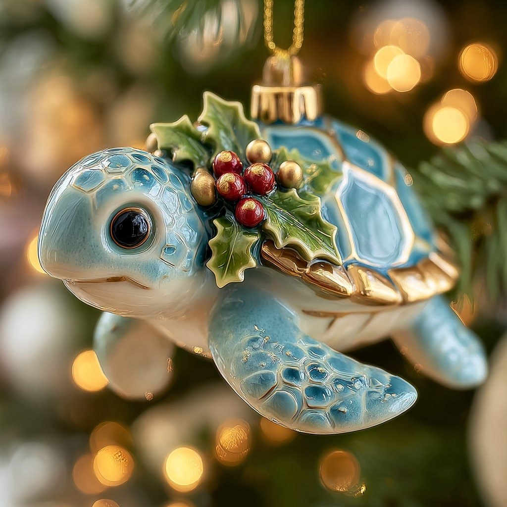 Jingle Turtle Christmas Ornament