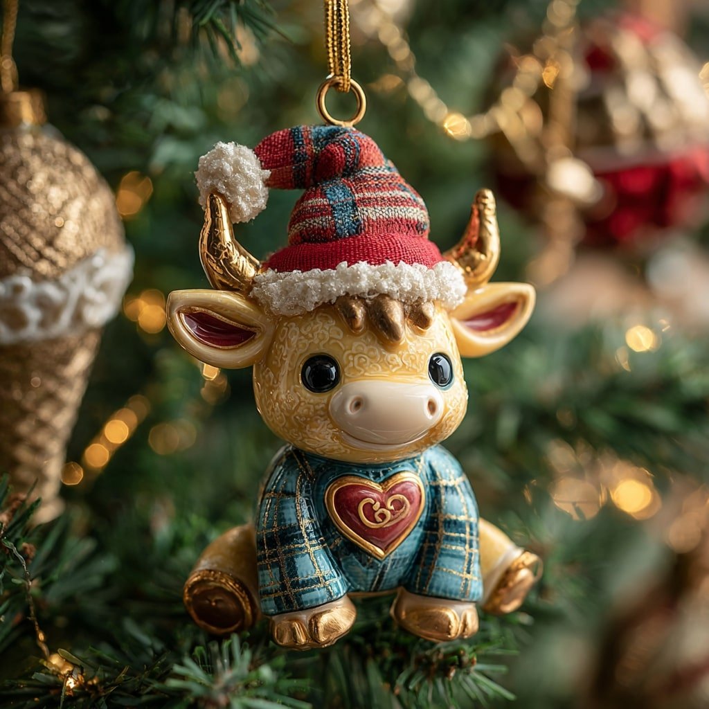 Jolly Cow Christmas Ornament