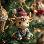Jolly Cow Christmas Ornament