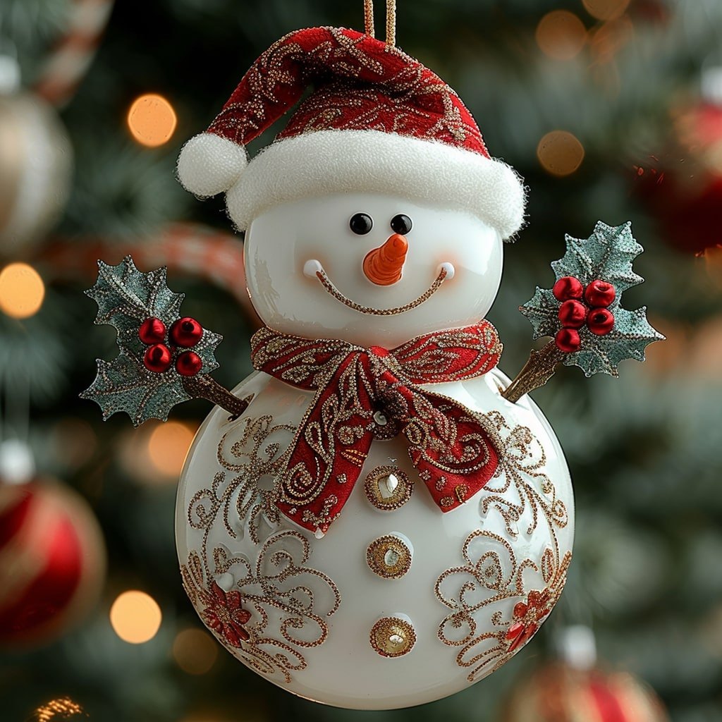 Jolly Snowman Christmas Ornament