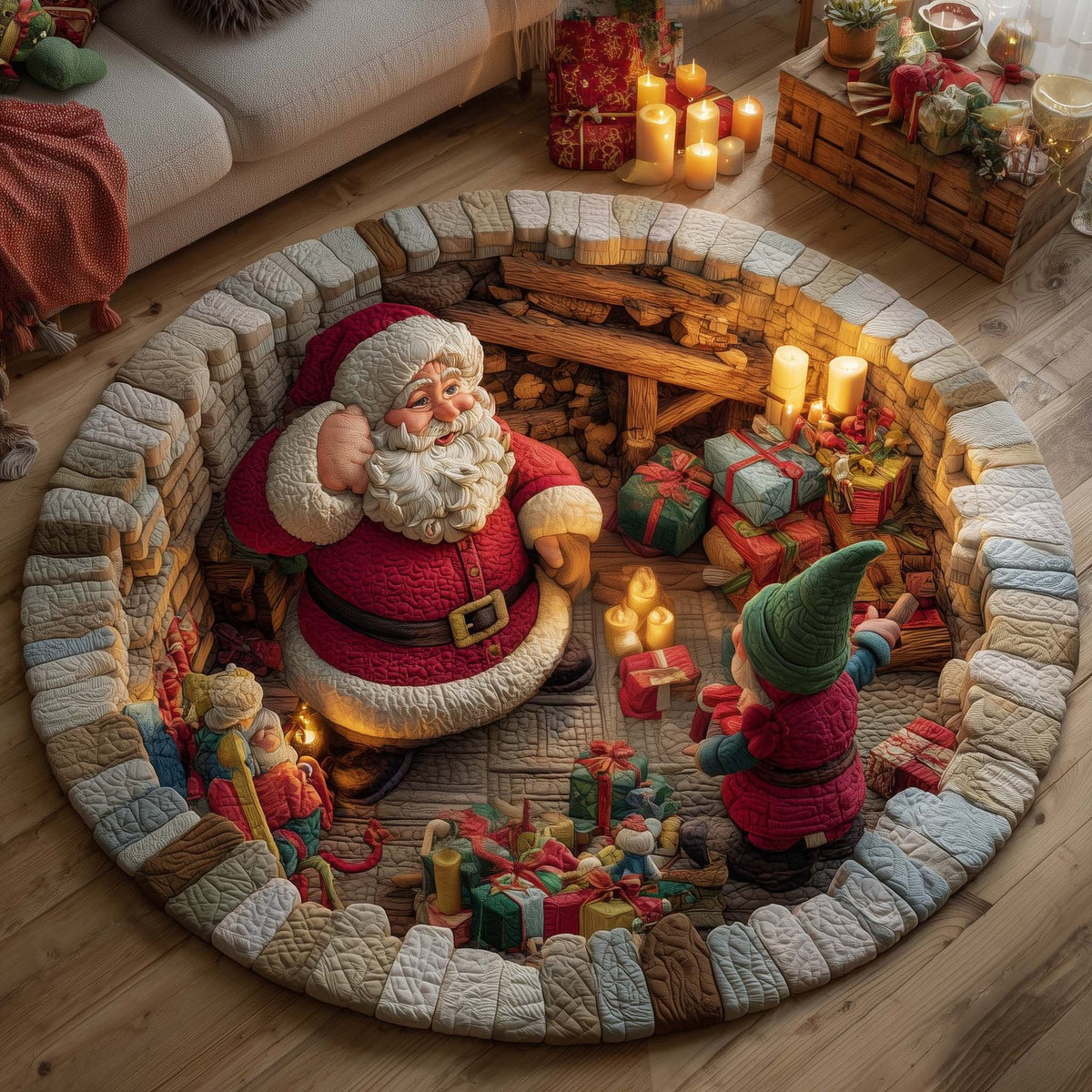 Jolly Chaos Round Mat Rug - Nature Design | Serene Home Decor