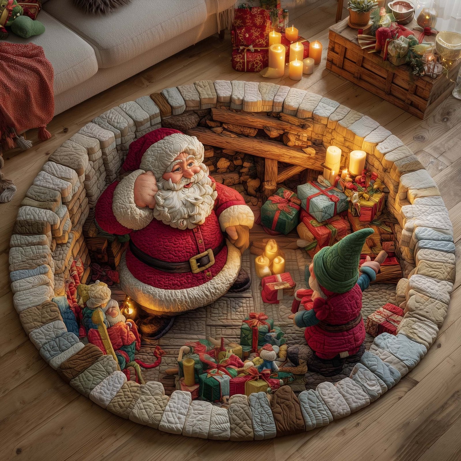 Jolly Chaos Round Mat Rug - Nature Design | Serene Home Decor