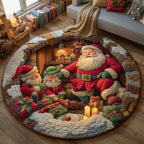Jolly Chaos Round Mat Rug - washable non-slip printed rug