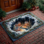 Jolly Christmas Village Doormat - Faith Inspired Design | Printed Welcome Doormat