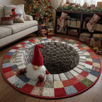 Jolly Descent Round Mat Rug - washable non-slip printed rug