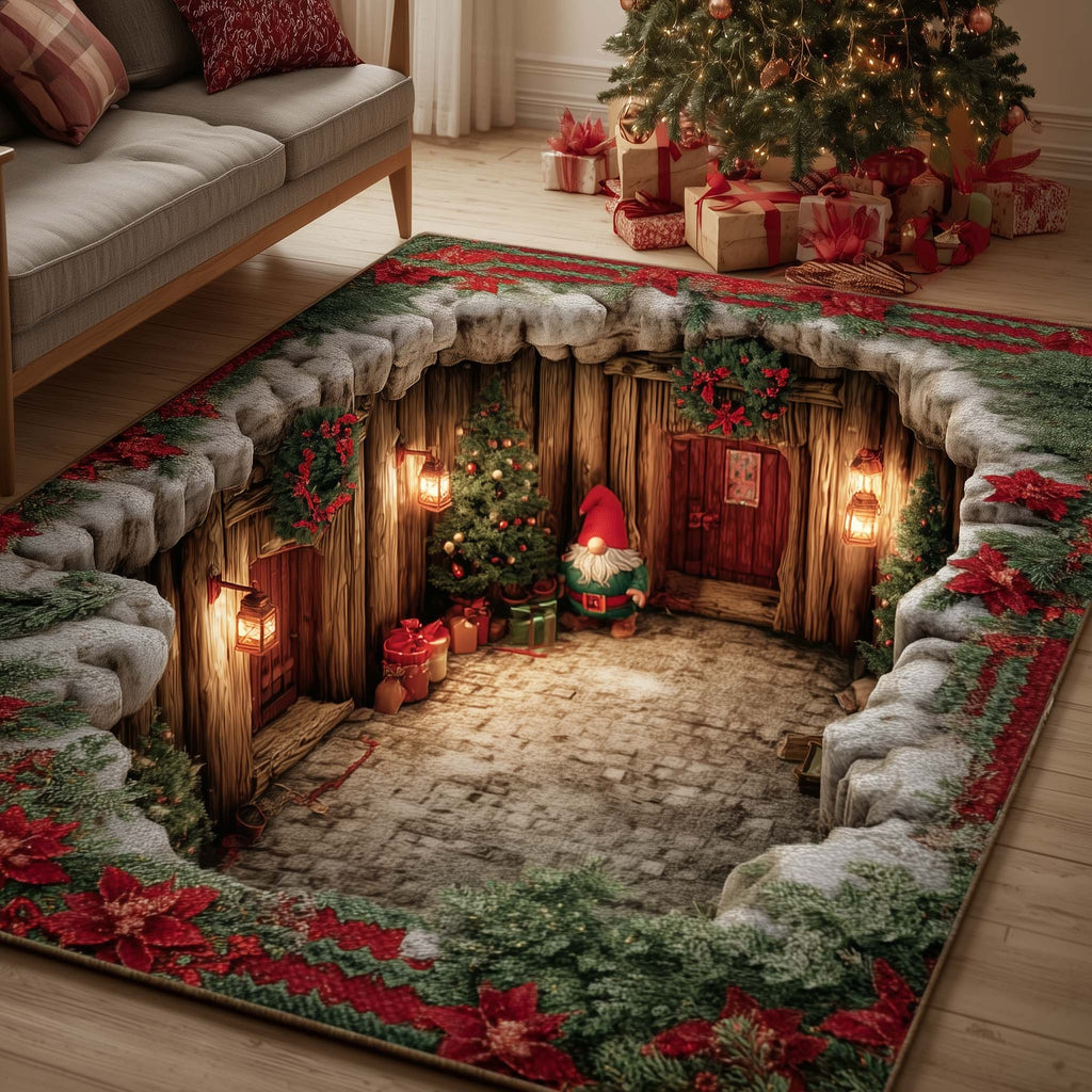 Jolly Gnomes area rug in a living room