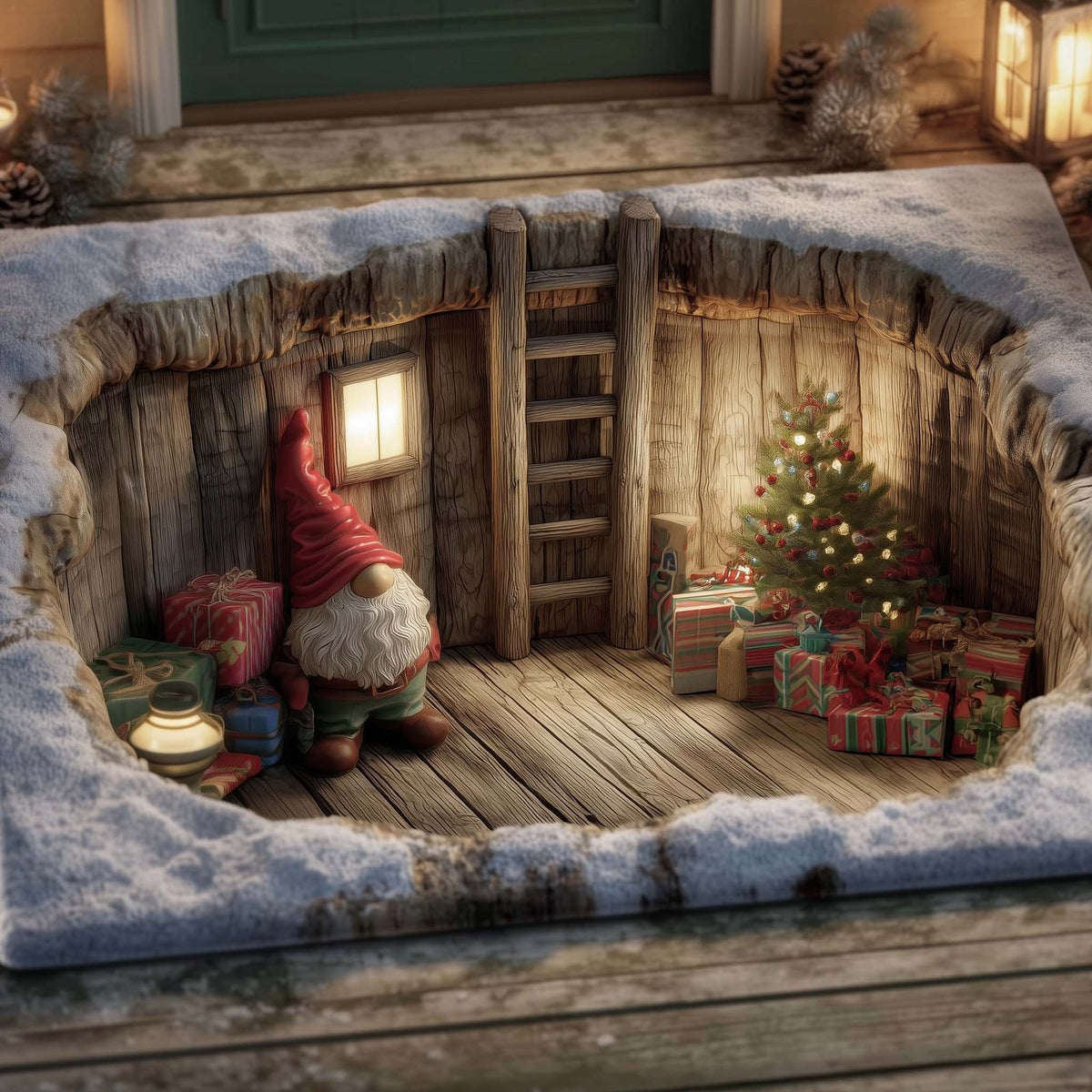 Jolly Gnomes Doormat - Seasonal Holiday Design | Printed Welcome Doormat