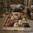 Jolly Labrador Retriever area rug in a living room