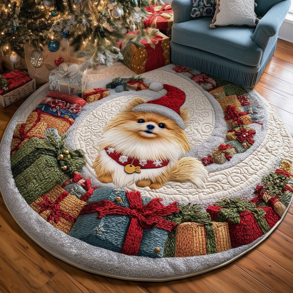 Jolly Pomeranian Round Mat Rug - Nature Design | Serene Home Decor
