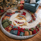 Jolly Pomeranian Round Mat Rug - Nature Design | Serene Home Decor
