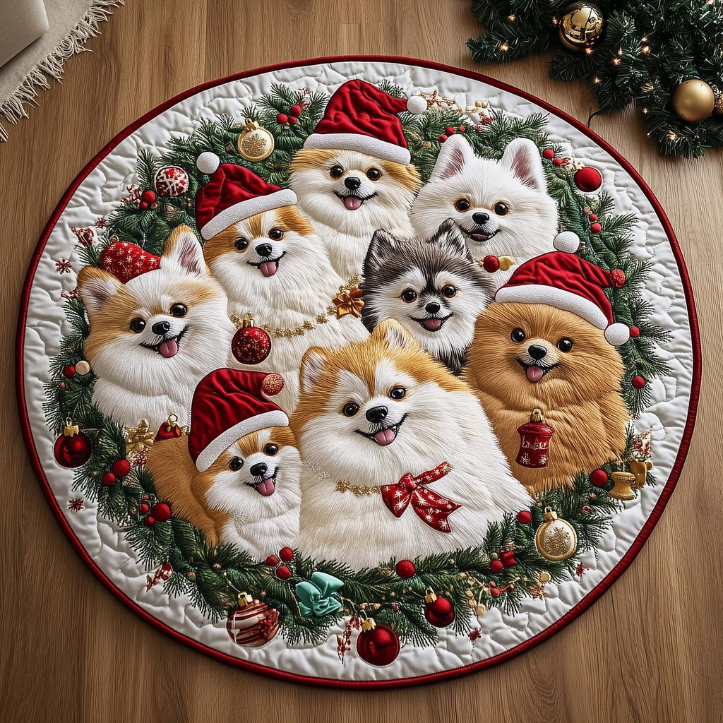 Jolly Pomeranian Round Mat Round Mat Rug - Nature Design | Serene Home Decor