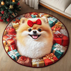 Jolly Pomeranian Round Mat Round Mat Rug - Nature Design | Serene Home Decor