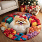 Jolly Pomeranian Round Mat Round Mat Rug - Nature Design | Serene Home Decor