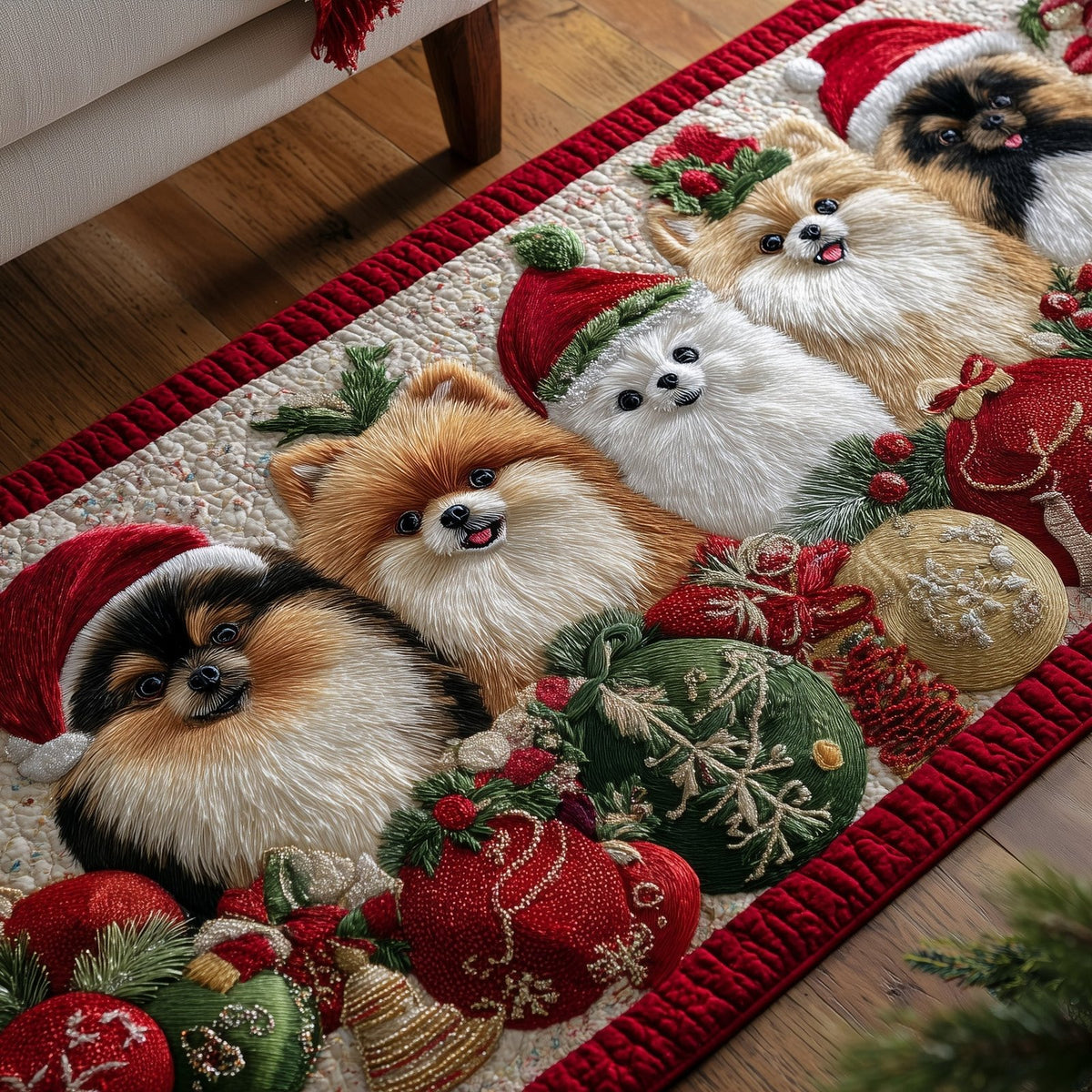 Jolly Pomeranian Runner Rug - Nature Design | Serene Runner Rug