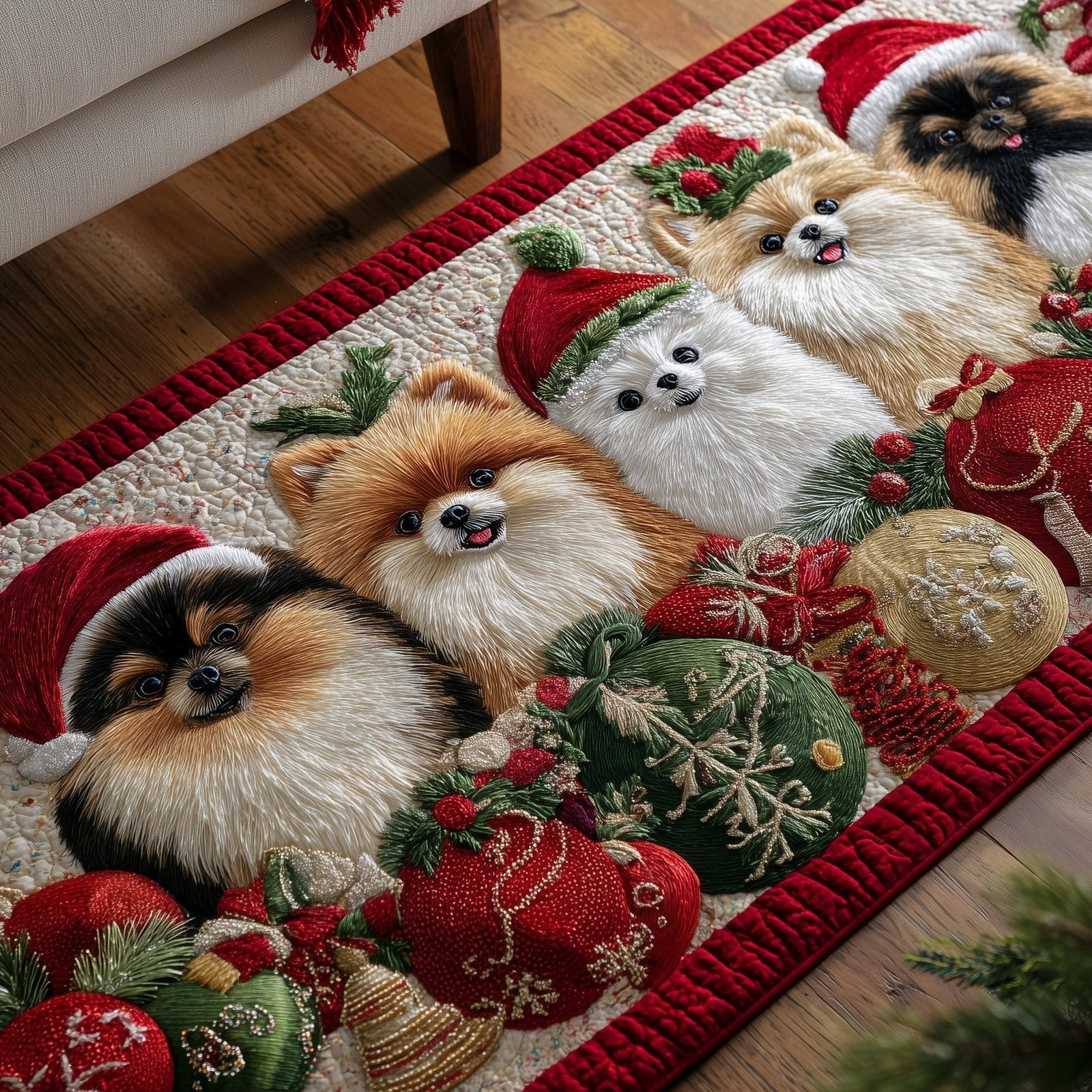Jolly Pomeranian Runner Rug - Nature Design | Serene Runner Rug