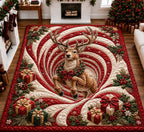 Jolly Reindeer area rug in a living room