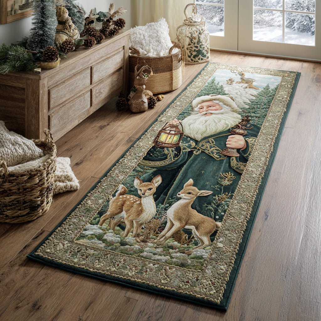 Jolly Saint Nick Runner Carpet Runner Rug - Cute Pet Design | Animal Printed Runner Rug