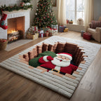 Jolly Santa area rug in a living room