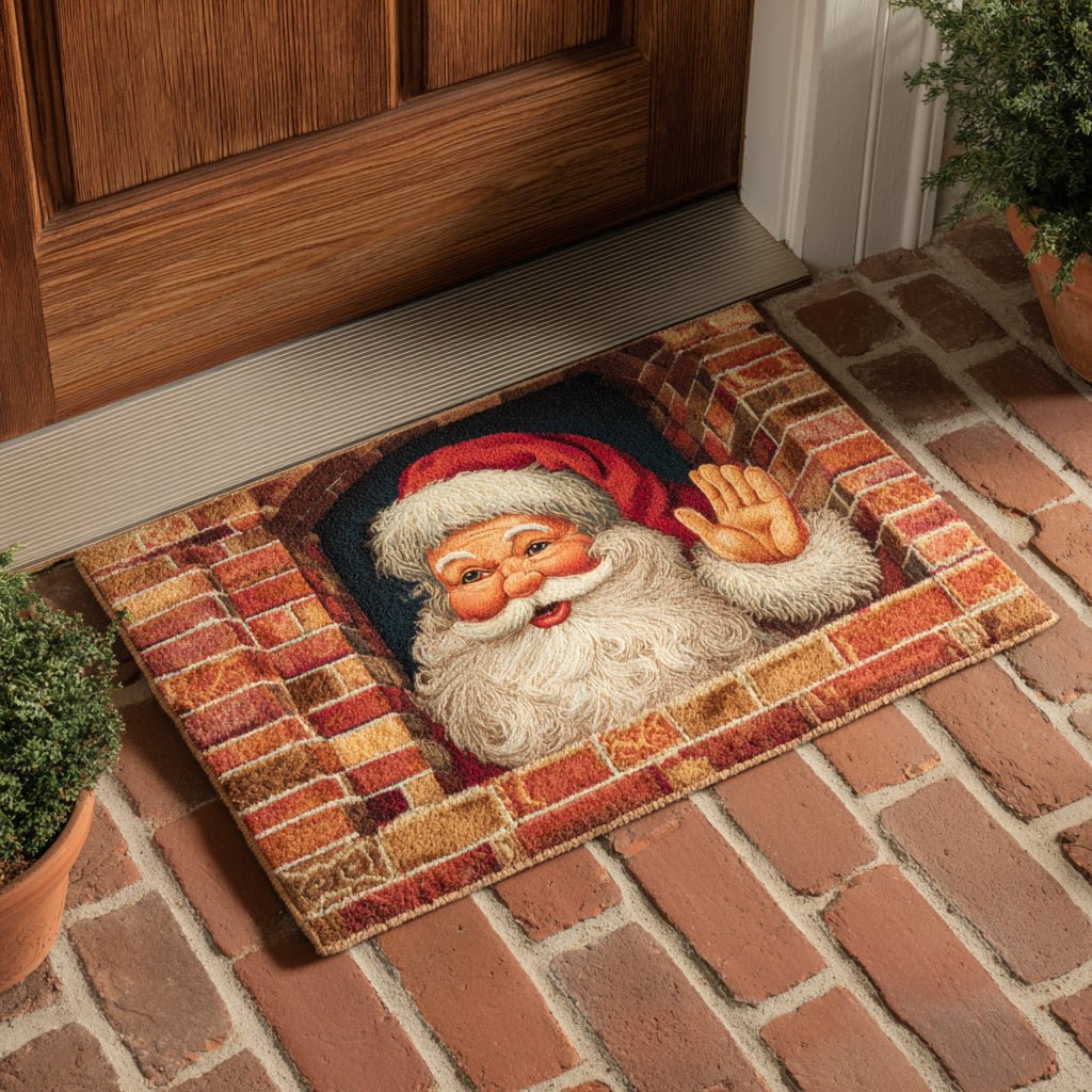 Jolly Santa Claus Doormat - Seasonal Holiday Design | Printed Welcome Doormat