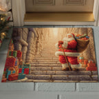 Jolly Santa Doormat - Seasonal Holiday Design | Printed Welcome Doormat