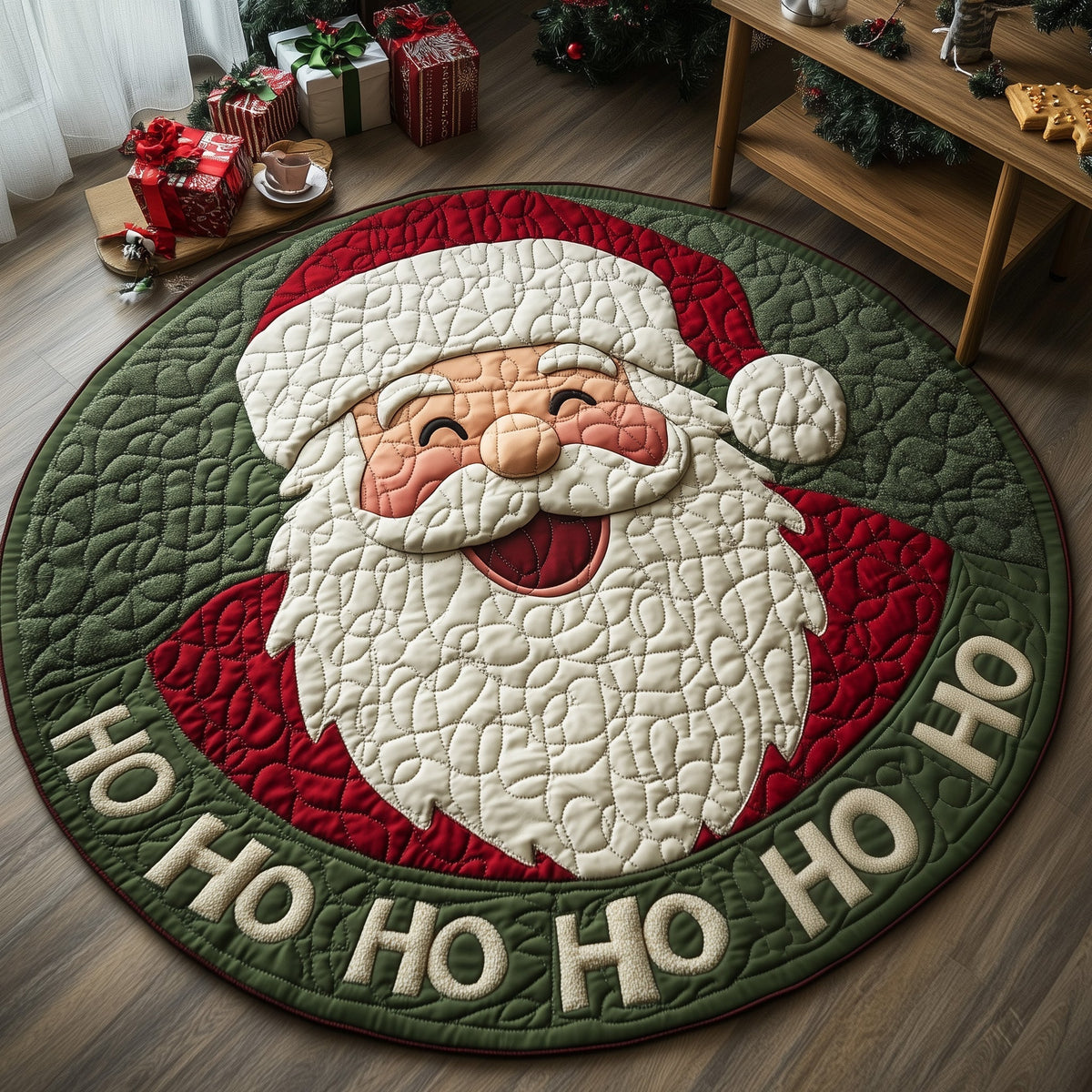 Jolly Santa Round Mat Rug