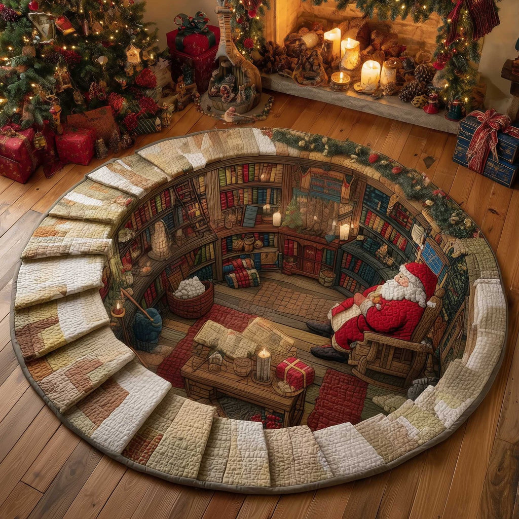 Jolly Santa Round Mat Rug - Nature Design | Serene Home Decor