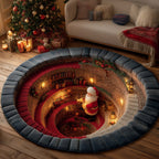 Jolly Santa Round Mat Rug - Nature Design | Serene Home Decor