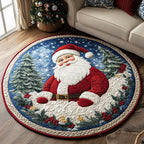Jolly Santa Round Mat Rug - Nature Design | Serene Home Decor